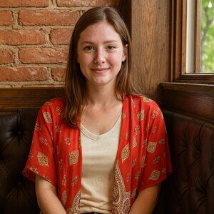 Chic Ruff Red and White Paisley Duster - Festival, Fringe, Boho